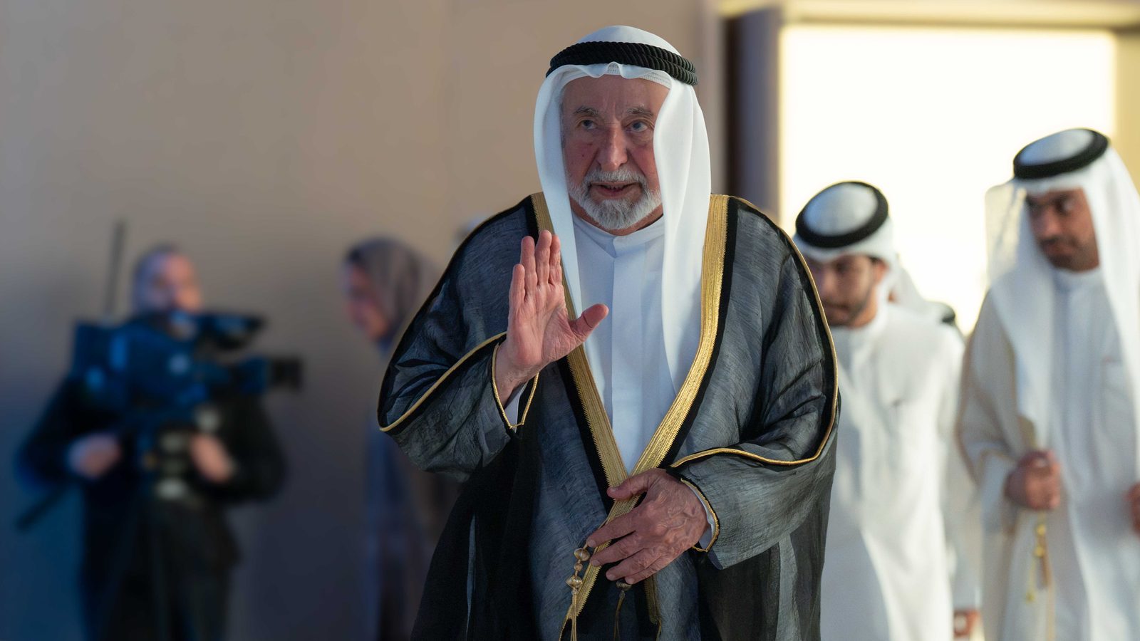 The Ruler of Sharjah arriving at the Sharjah International Award for Cultural Heritage 2026